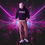 NASA Nice and Safe Attitude Unisex Hoodie (White/Red logo)