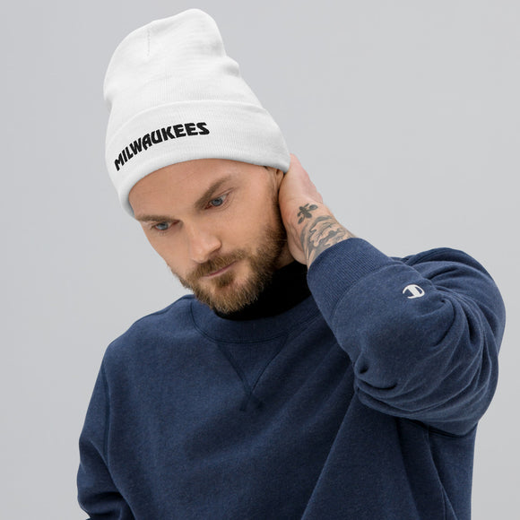 Milwaukees Embroidered Beanie (Black logo)