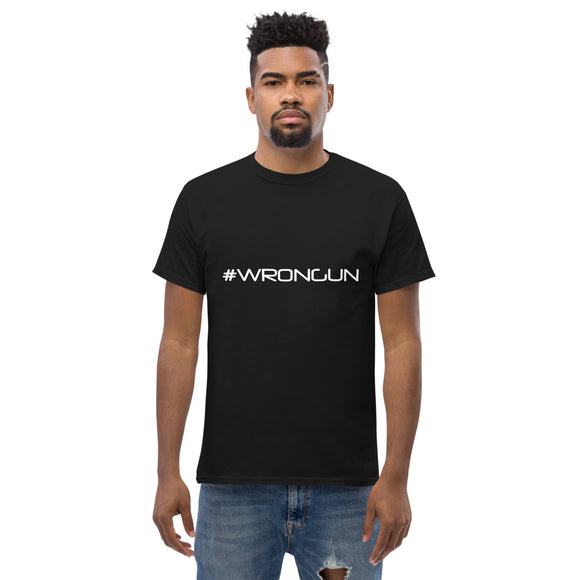 Camiseta #WRONGUN (logotipo blanco)
