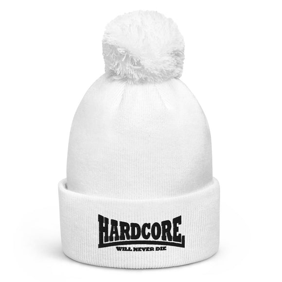 HARDCORE Will Never Die Pom pom beanie