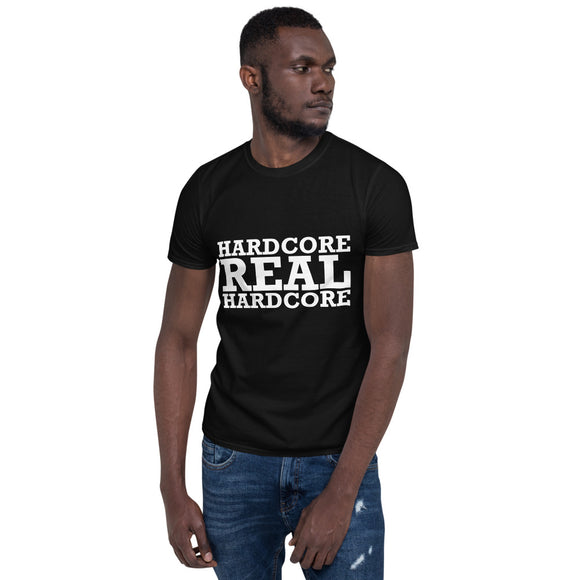Camiseta unisex Hardcore Real Hardcore (logotipo blanco)