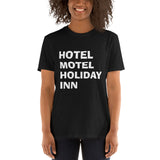 Hôtel Motel Holiday Inn T-shirt unisexe à manches courtes (logo blanc)
