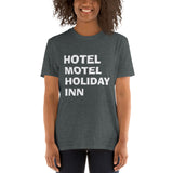 Hôtel Motel Holiday Inn T-shirt unisexe à manches courtes (logo blanc)