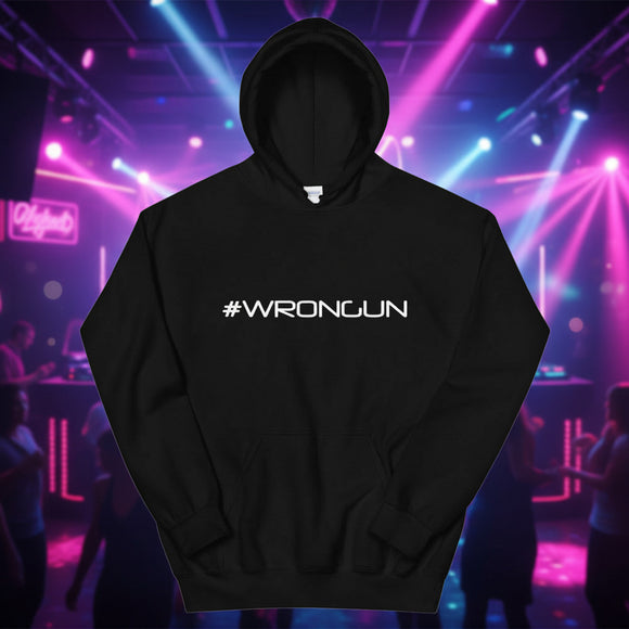 #WRONGUN Sudadera con capucha unisex (logotipo blanco)