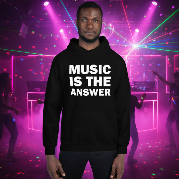 La música es la respuesta Sudadera con capucha unisex