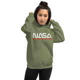 Sudadera con capucha unisex de actitud agradable y segura de la NASA (logotipo blanco/rojo)