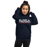 NASA Nice and Safe Attitude Unisex Hoodie (White/Red logo)
