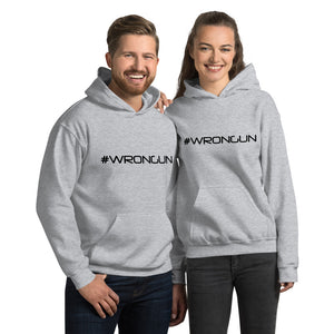 Sweat à capuche unisexe #WRONGUN (logo noir)